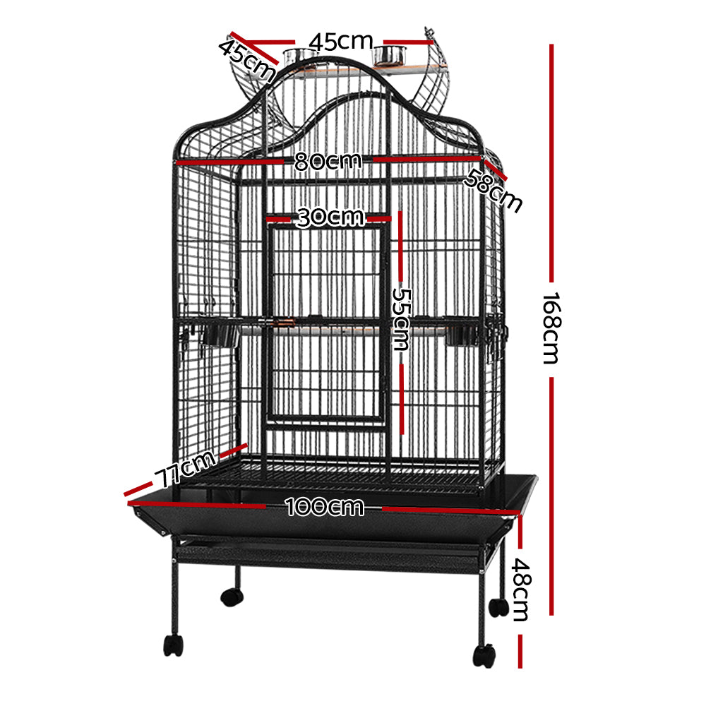 Large Open Roof & Wide Door Bird Aviary (168cm)