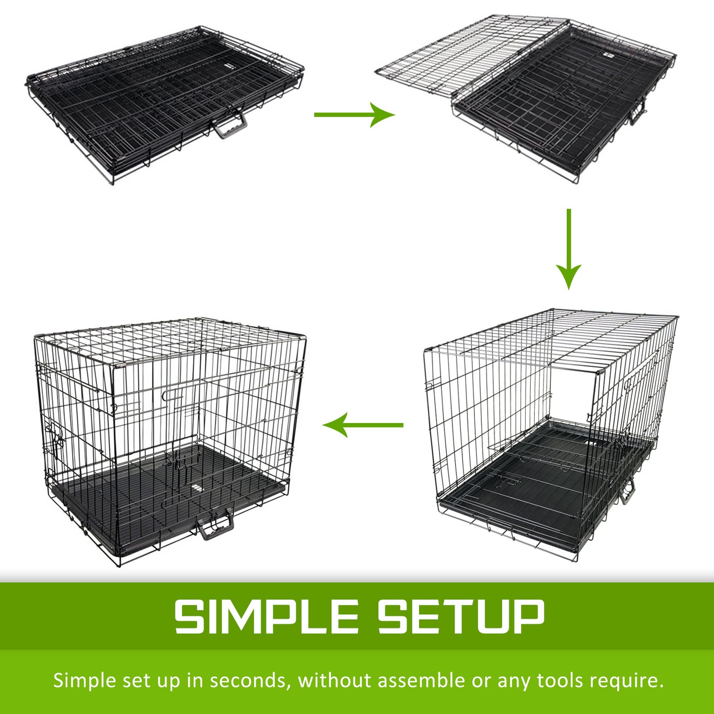 Foldable Dog Crate - 107x71cm
