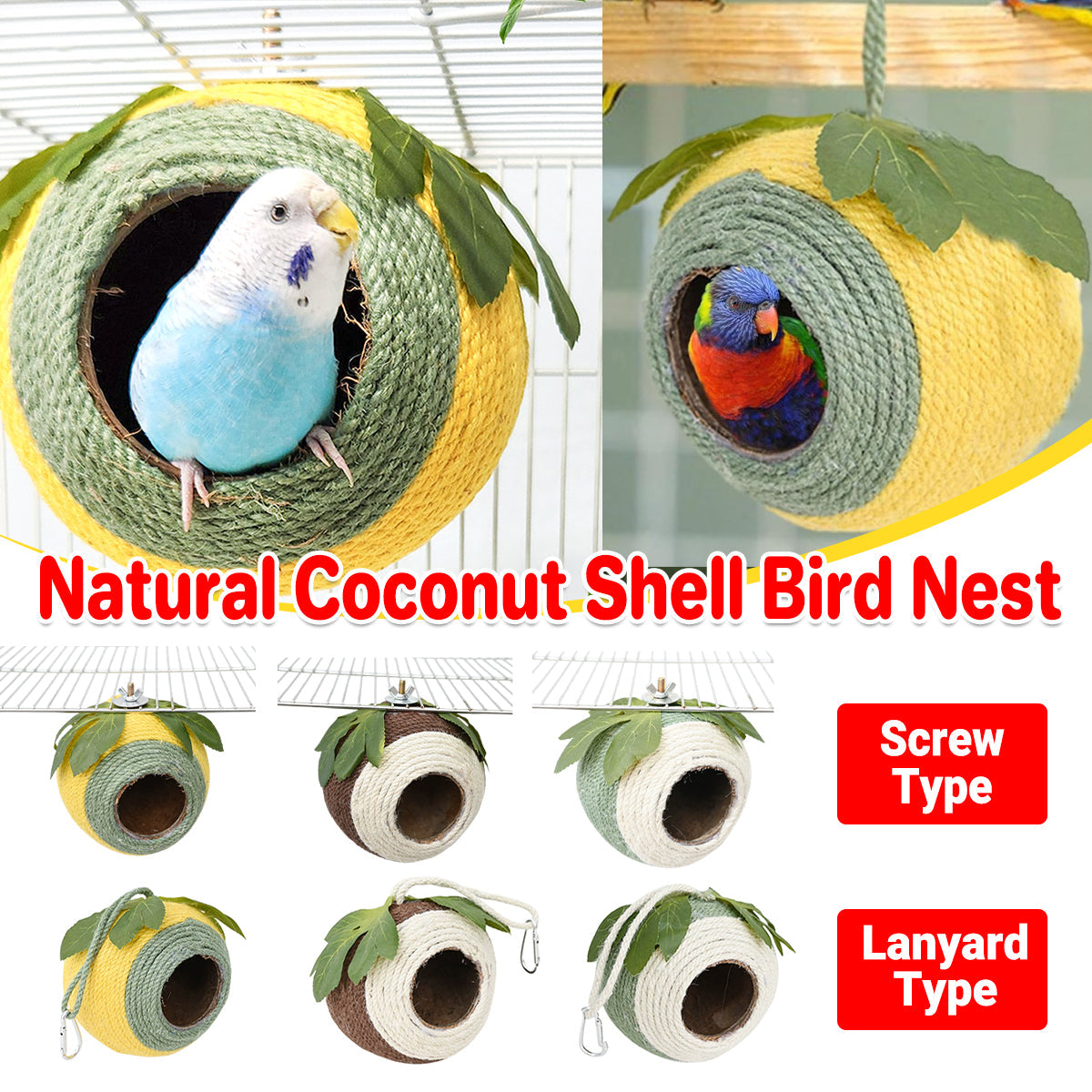 Coconut Shell Braided Twine Hanging Bed