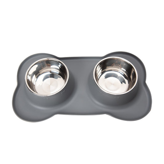 Non-Slip Stainless Steel Double Pet Bowl