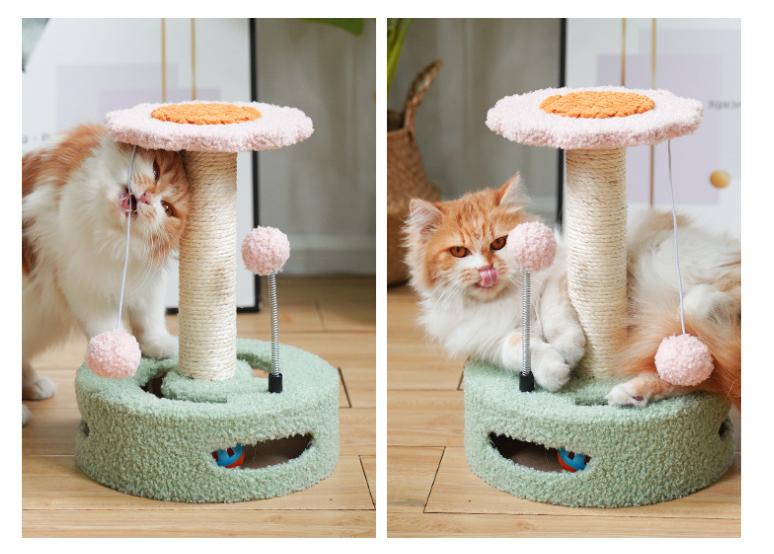 Cat Scratching Post - Flower Design
