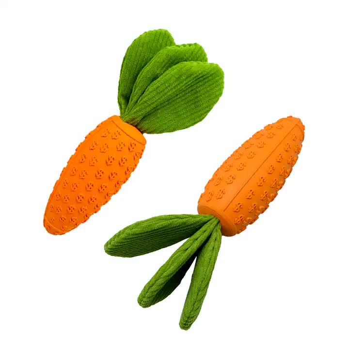Squeaky Chew Toy - Carrot (2 PCS)