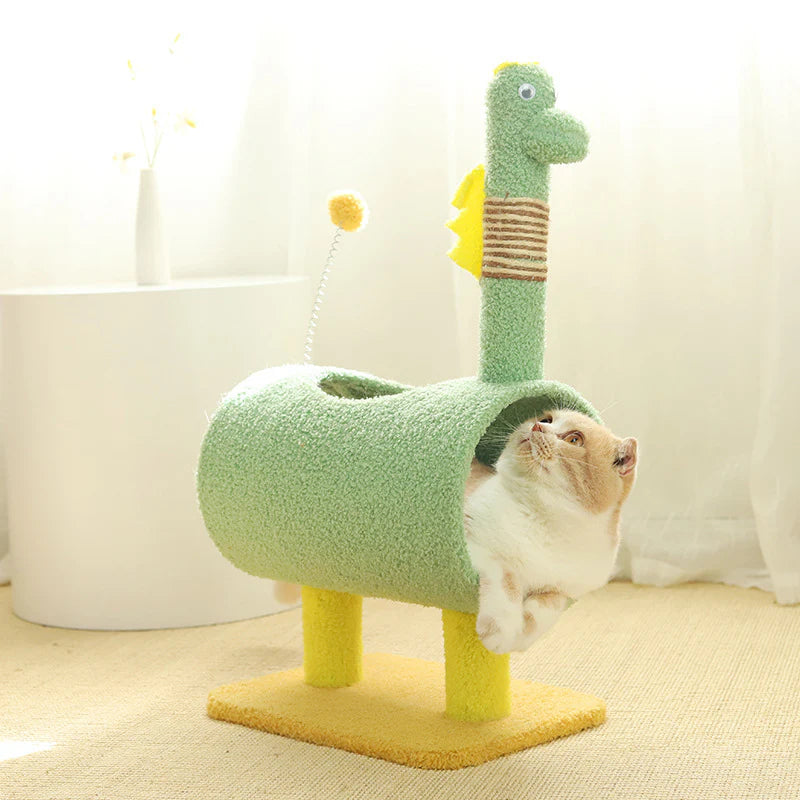 Animal-Themed Cat Tree & Playhouse
