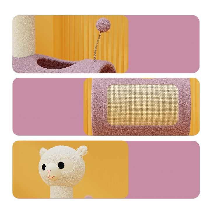 Animal-Themed Cat Tree & Playhouse