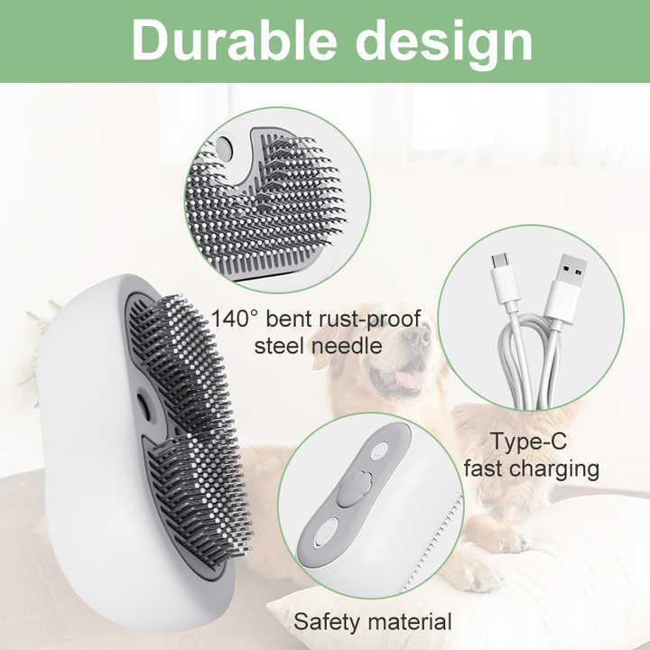 3-in-1 Pet Grooming Steam Brush