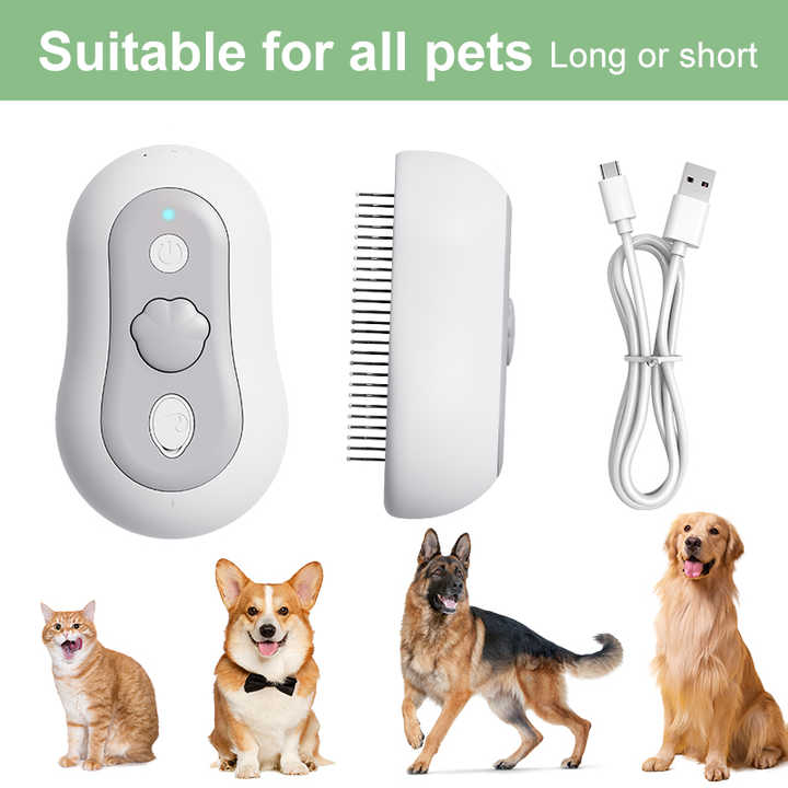 3-in-1 Pet Grooming Steam Brush