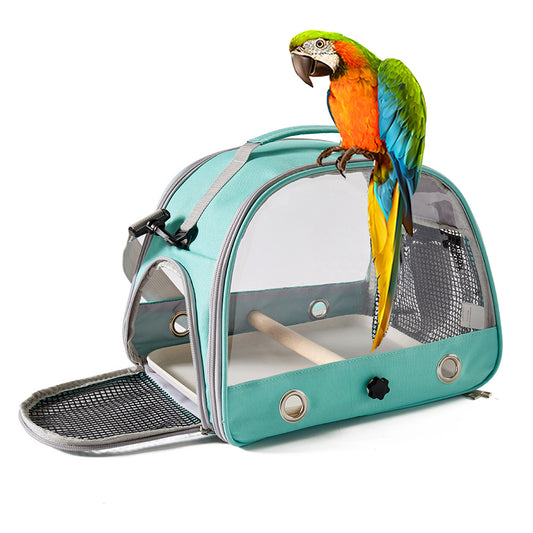 Portable Bird Carrier with Perch & Tray