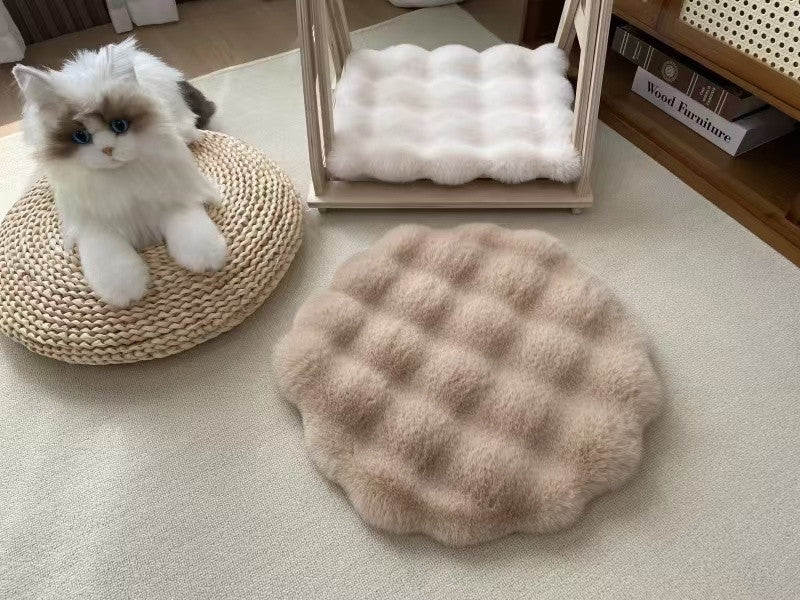Plush Round Cat Mat