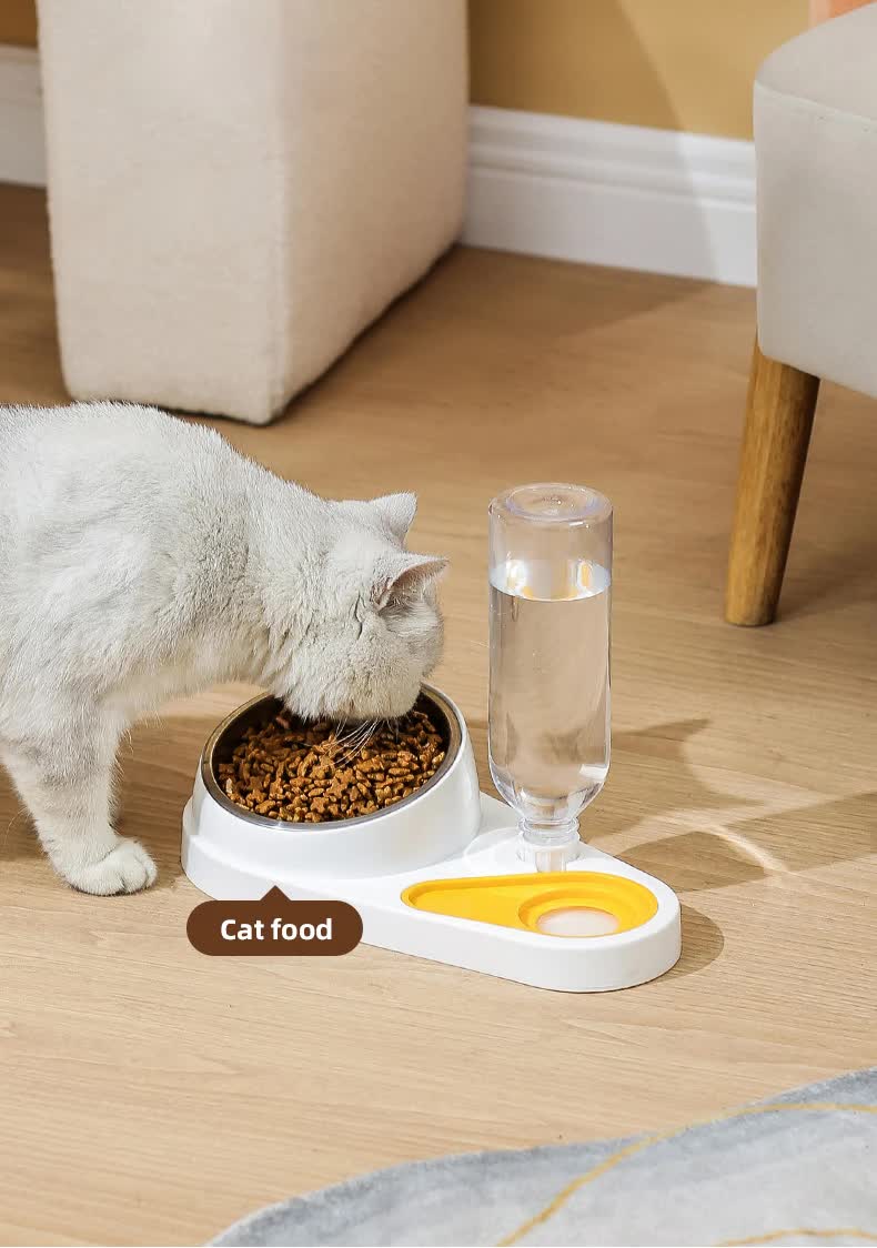 Ergonomic Pet Bowl & Gravity Water Dispenser Set