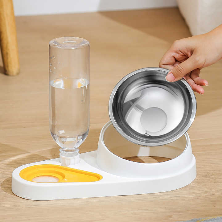 Ergonomic Pet Bowl & Gravity Water Dispenser Set