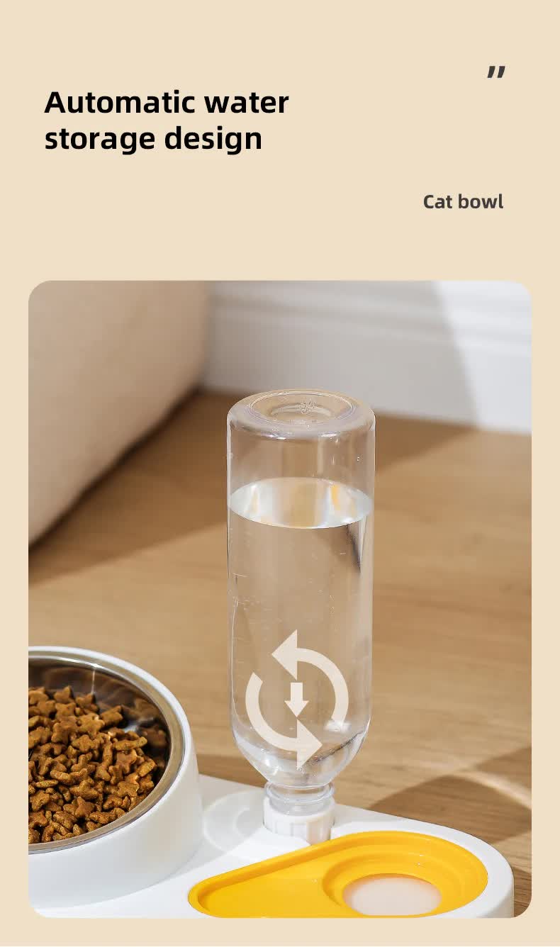 Ergonomic Pet Bowl & Gravity Water Dispenser Set
