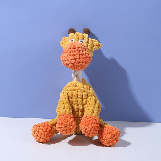 Corduroy Squeaky Giraffe Toy