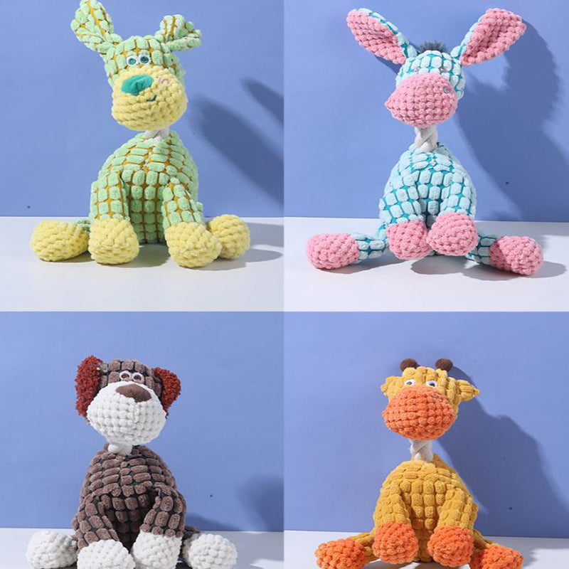 Corduroy Squeaky Giraffe Toy