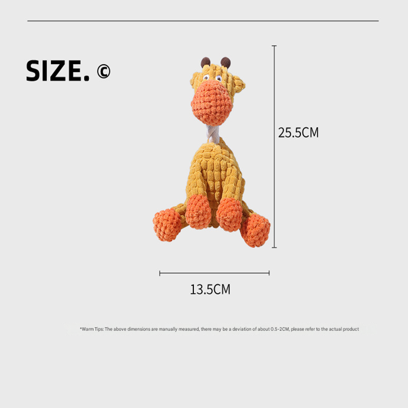 Corduroy Squeaky Giraffe Toy