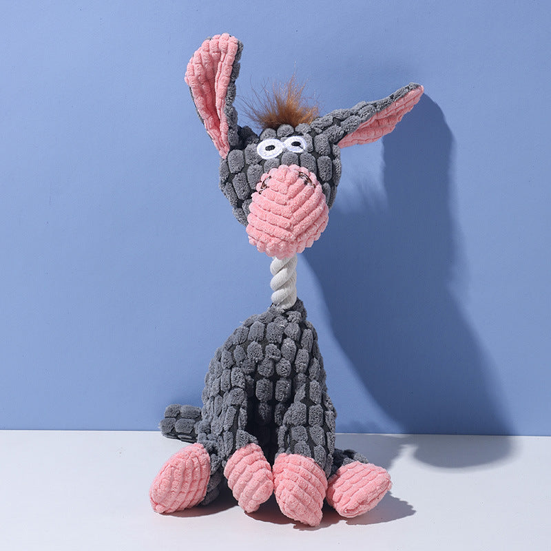 Corduroy Squeaky Donkey Toy